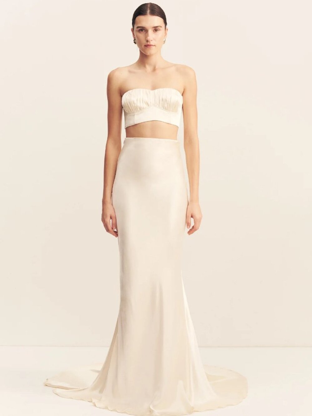 La Lune High Waist Maxi Skirt - cream
